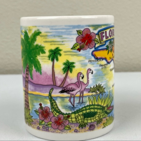 VTG Florida Graphic Print Map Mug White Ceramic Coffee Tea American Gift Collect - Picture 3 of 10